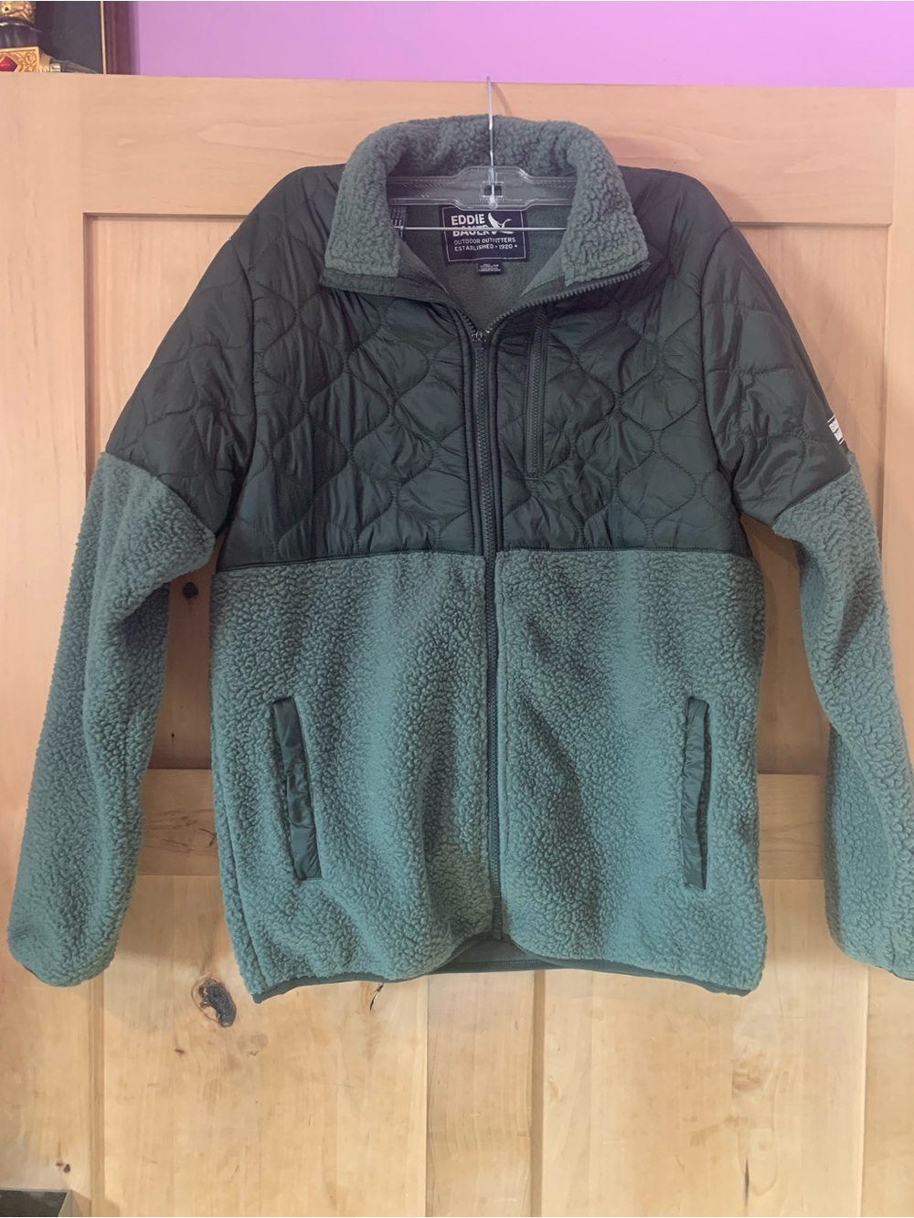 Men’s Eddie Bauer Mixed Medium Full Zip Quilted & Sherpa Jacket